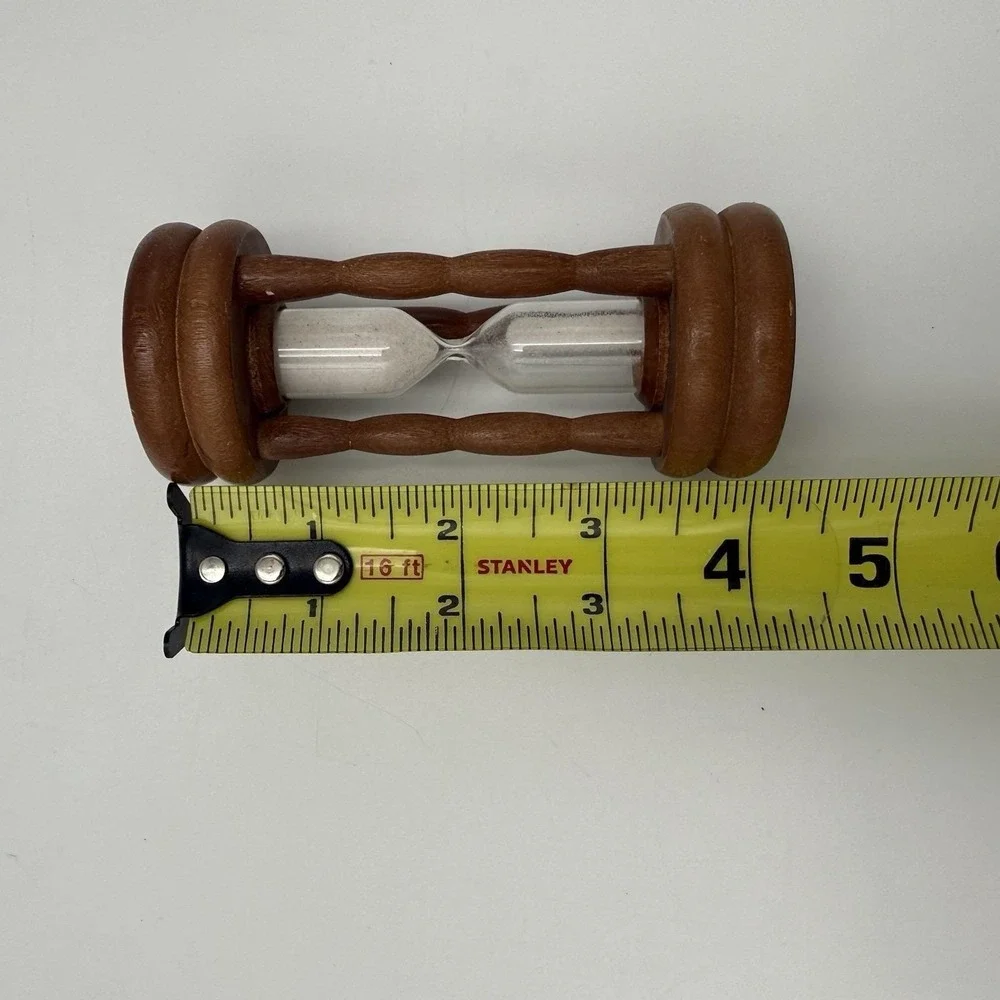 Vintage Green Painted Wood Hourglass Sand Timer Made In Japan